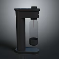 Modern Black Electric Beverage Maker With Transparent Bottle And Container Base