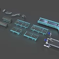 Different Types Of Industrial Conveyor Equipment With Straight And Curved Sections For Material Handling