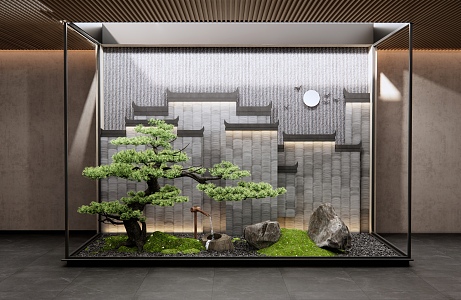 New Chinese style landscape sketch interior landscape 3d model