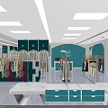 Modern Clothing Store Interior With Bright Lighting Clothing Racks And Fashion Apparel