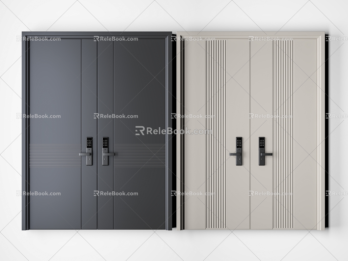 Modern double door 3d model