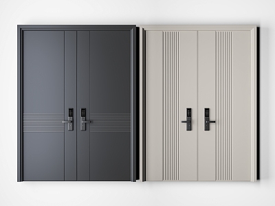 Modern double door 3d model