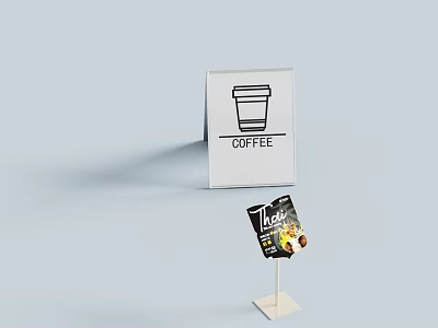 Modern Hinged Door Design For Coffee Shop With Menu Display And Simple Style 3d model