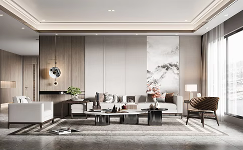 New Chinese Living Room 3d model