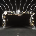 Event Passage With Festive Decorative Archway And Shining Star Lights