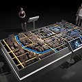 Interactive Commercial Equipment For Urban Planning Model With Digital Display Screens