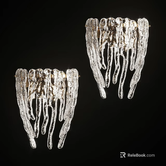Elegant Crystal Chandeliers Featuring Dripping Clear Crystals And Sparkling Decorative Design 3d model