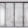 Various Interior Door Designs Featuring Transparent Glass Grid Patterns And Textures 3d model