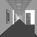 Modern aisle company aisle corridor display area aisle display office aisle enterprise corridor office building corridor 3d model