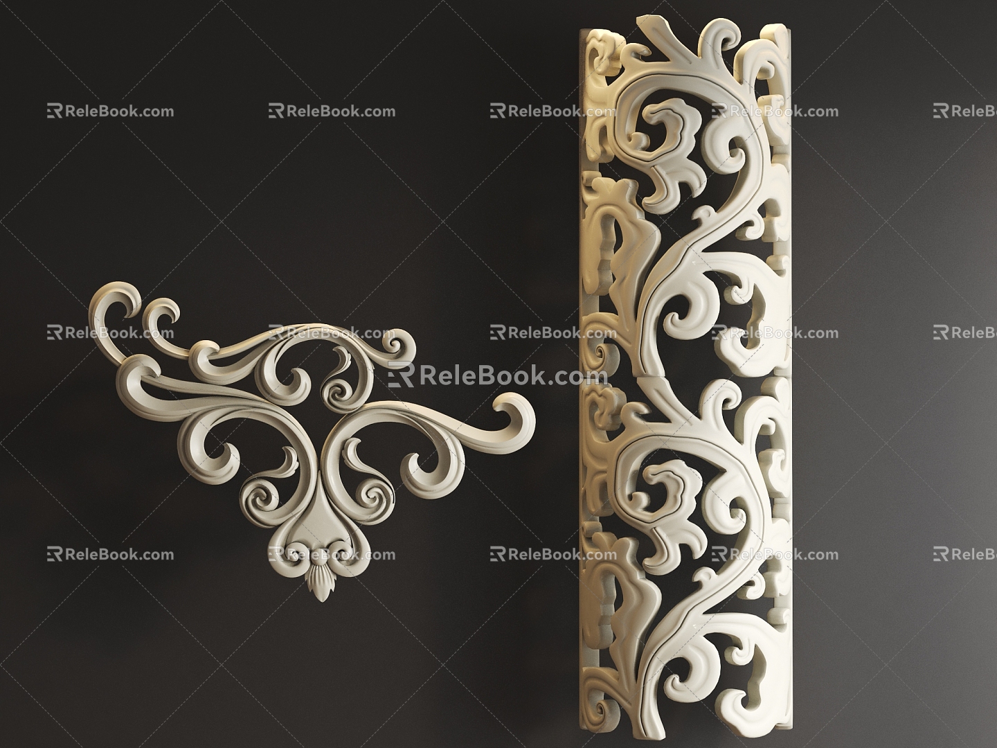 European carved component 3d model