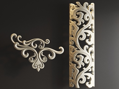 European carved component 3d model