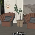 Modern Casual Sofa Combination Single Sofa Combination 3d model