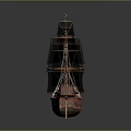 modern sailing ship ancient ship ancient warship large ancient ship ancient warship 3d model