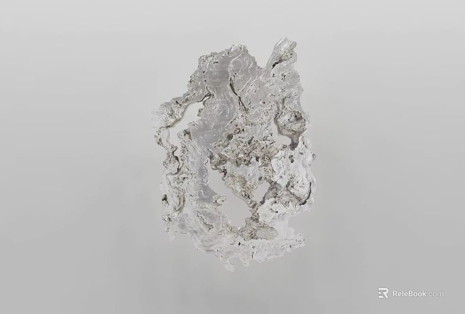 Silver Abstract Wall Decor With Textured Surface And Modern Art Design 3d model