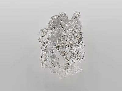Silver Abstract Wall Decor With Textured Surface And Modern Art Design 3d model