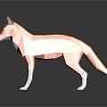 Low Poly Fox Sculpture With Orange Fur Black Legs And White Underbelly Design