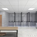 Modern Bathroom Interior Design With Shower Stalls Tiled Walls And Ceiling Lights
