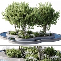 Modern Tree Pond Landscape Green Planting Garden Landscape Green Planting Landscaping Park Landscape Rest Seat Waterscape 3d model