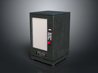 Black Vending Machine With Push Button Control Panel And Transparent Front Window 3d model