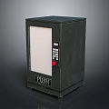Black Vending Machine With Push Button Control Panel And Transparent Front Window