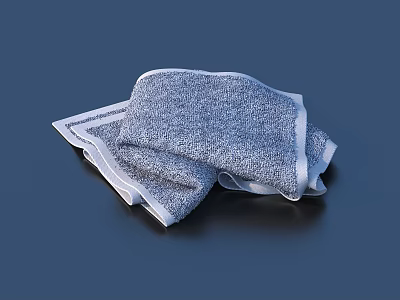 Soft Absorbent Gray Towels With White Trim For Everyday Household Use 3d model