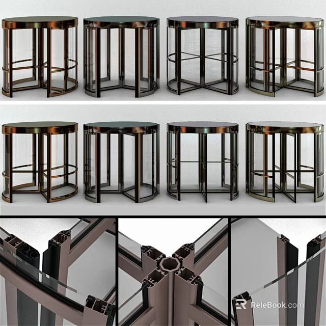 Modern Swing Door Designs With Metal Frames And Glass Panels For Interior Use 3d model 
