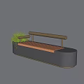 Contemporary Landscape Seats With Wooden Seat Metal Armrests In Garden Greenery