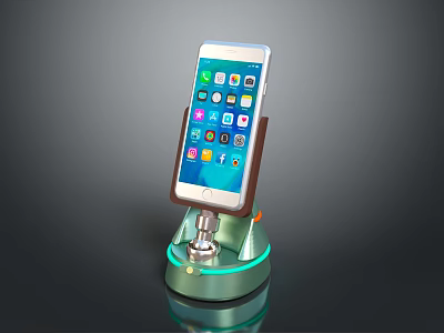 Modern Electronic Smartphone Stand With LED Light Base And Secure Holder Design 3d model