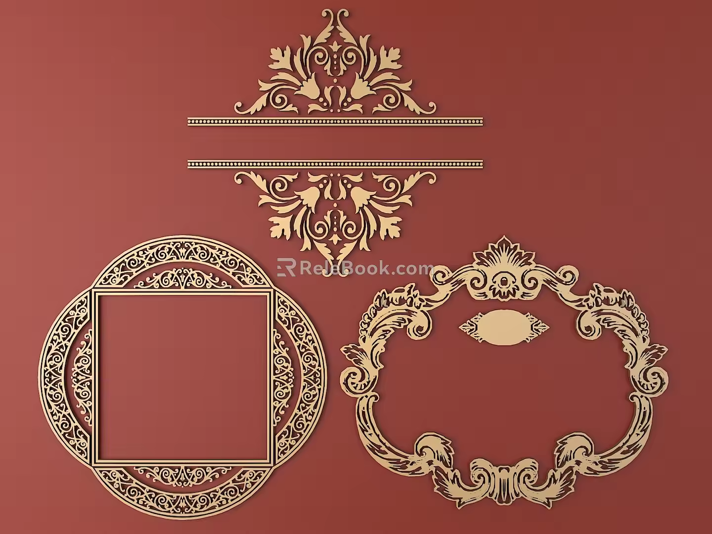 European-style Metal Carved European Pattern Hollow Carved Pattern 3d model
