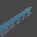 Game Character Exploring Futuristic Sci Fi Spaceship Corridor With Blue Lighting And Metal Structures