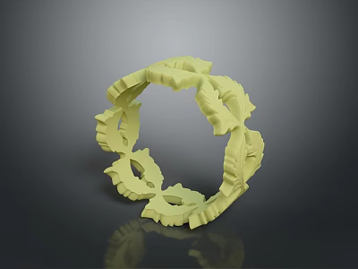 Unique Yellow Leaf Shaped Circular Fashion Accessory for Modern Outfits 3d model