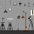 Modern Industrial Lighting Fixture Combination With Pendant Wall Table And Floor Lamps