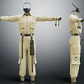 Khaki Utility Jumpsuit With Multiple Pockets Waist Belt And Functional Design