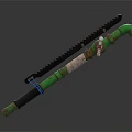 Handmade Green Pipe Tool With Serrated Blade And Metal Details