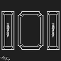 Decorative Frame Components With Intricate Carved Patterns And Symmetric Designs