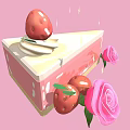 Delicious Strawberry Cake Topped With Whipped Cream Fresh Strawberries Pink Roses And Sparkles