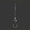 Artistic Ornament With Purple Pole Sickle Arc Airplane Yellow Ring And White Ball