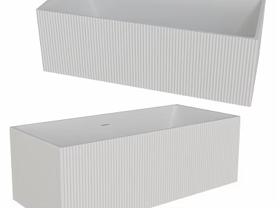 Modern White Bathtub With Vertical Ribbed Design For Bathroom Interior Decor 3d model