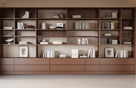 Modern Bookcase Bookshelf Books Full Wall Bookcase 3d model