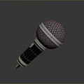 Handheld Microphone With Metal Mesh Grille And Silver Black Textured Surface For Daily Use