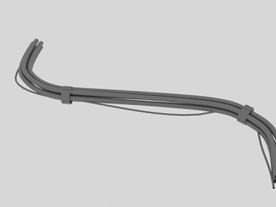 Curved Gray Metal Tubes With Connecting Parts For Mechanical Structure Design 3d model
