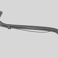 Curved Gray Metal Tubes With Connecting Parts For Mechanical Structure Design