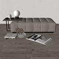 Modern bed end stool 3d model
