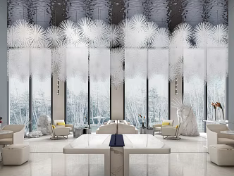 Modern Western Restaurant Sales Office Sales Center Negotiation Area Rest Area Hotel Restaurant 3d model