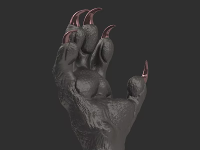 Detailed Reptile Claw With Sharp Curved Nails And Rough Skin Texture 3d model
