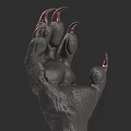 Detailed Reptile Claw With Sharp Curved Nails And Rough Skin Texture 3d model