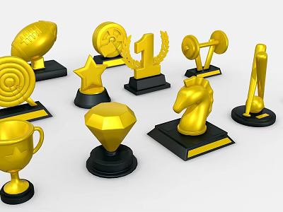 Modern Trophy Cartoon Trophy 3d model