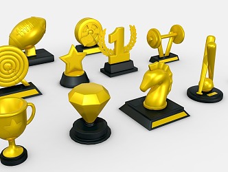 Modern Trophy Cartoon Trophy 3d model