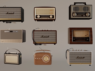 Small stereo nostalgic retro radio model