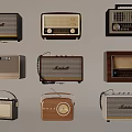 Small stereo nostalgic retro radio 3d model